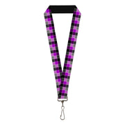 Lanyard - 1.0" - Checker Mosaic Purple Lanyards Buckle-Down
