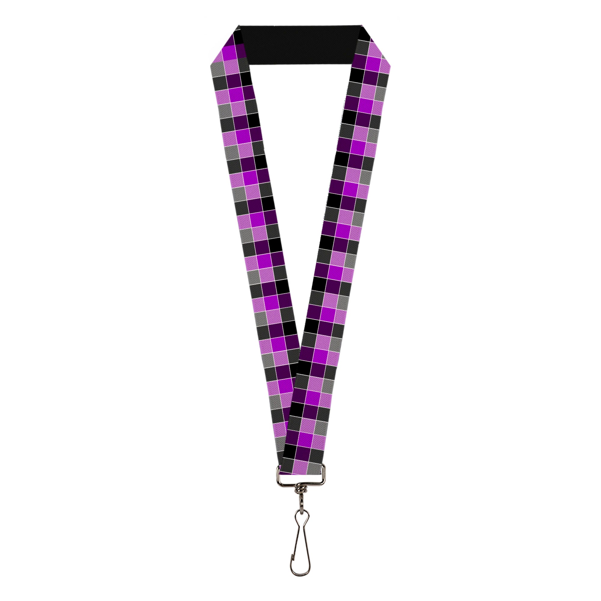 Lanyard - 1.0" - Checker Mosaic Purple Lanyards Buckle-Down