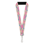Lanyard - 1.0" - Crown Princess Oval Baby Pink Baby Blue Lanyards Buckle-Down