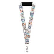 Lanyard - 1.0" - Cute Bunnies Multi Pastel Lanyards Buckle-Down
