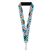 Lanyard - 1.0" - Cute Penguins Blue Bubbles Lanyards Buckle-Down