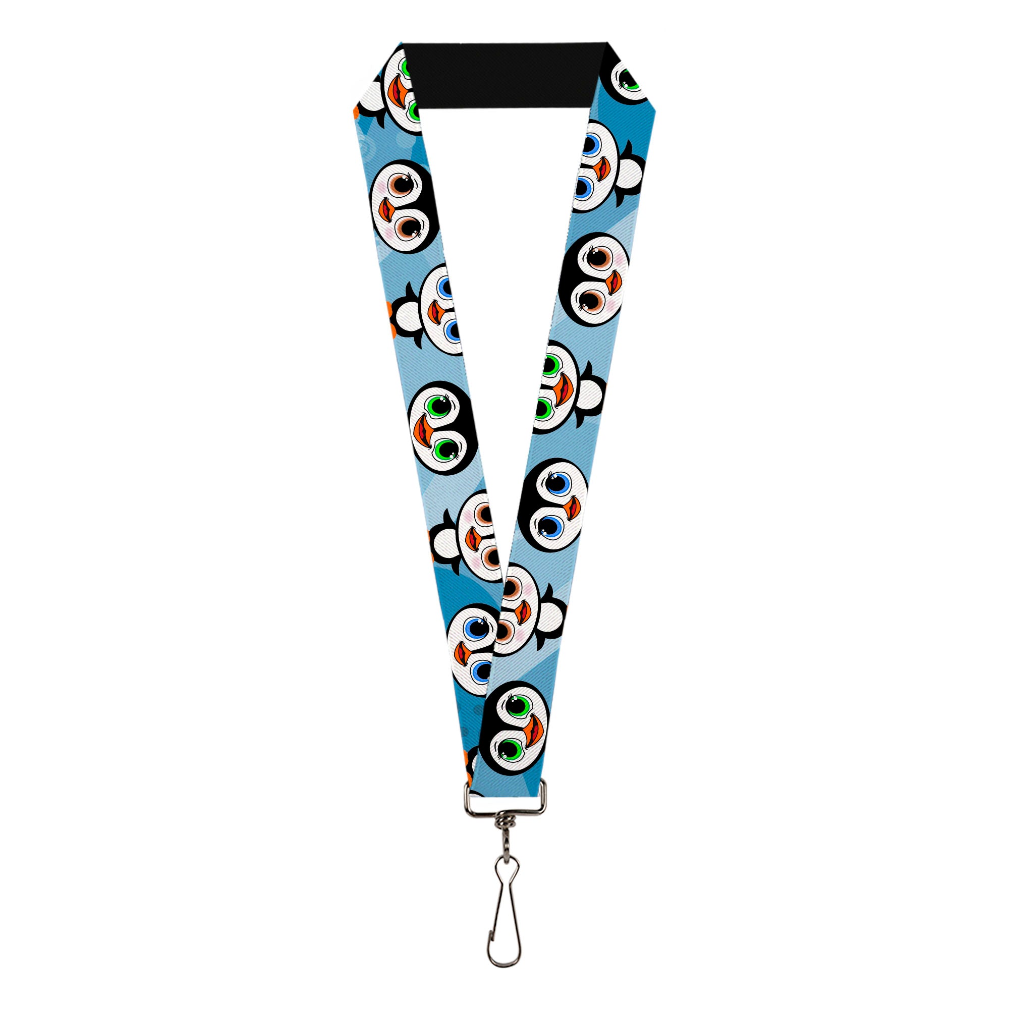 Lanyard - 1.0" - Cute Penguins Blue Bubbles Lanyards Buckle-Down