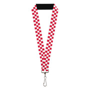 Lanyard - 1.0" - Checker Crimson White Lanyards Buckle-Down