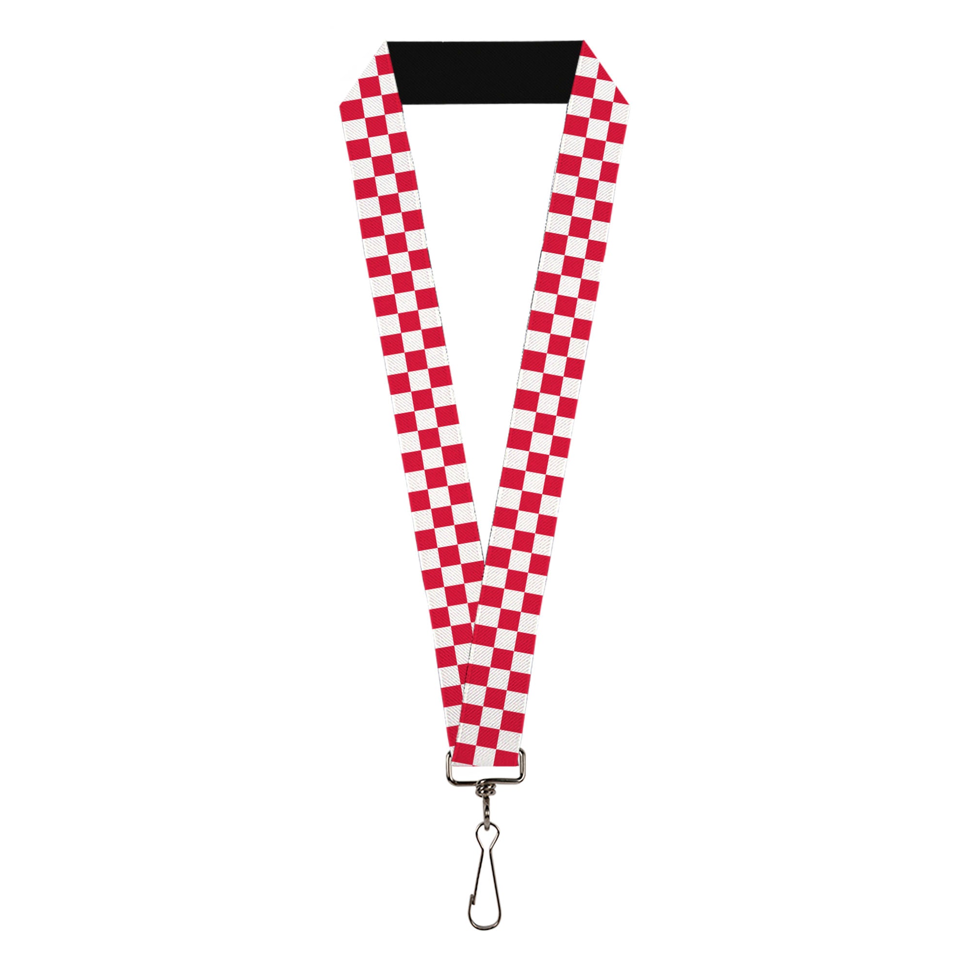 Lanyard - 1.0" - Checker Crimson White Lanyards Buckle-Down