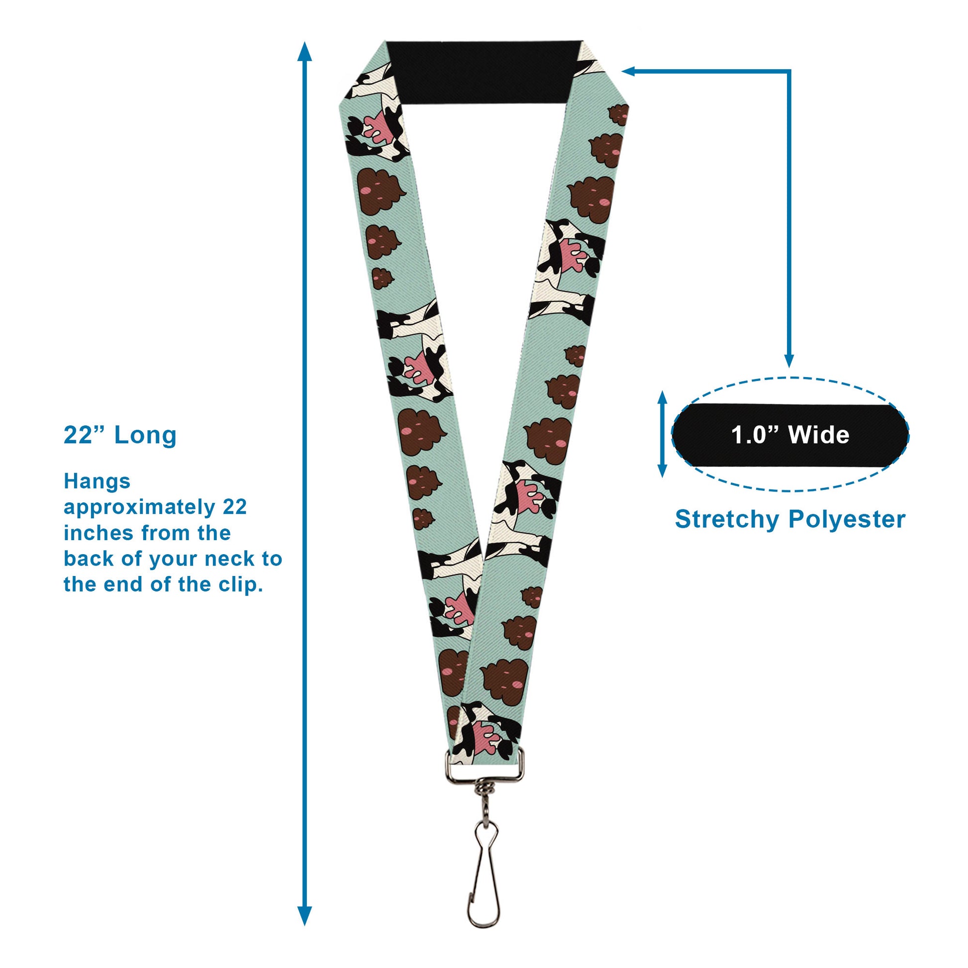 Lanyard - 1.0" - Cow Poops Color Lanyards Buckle-Down
