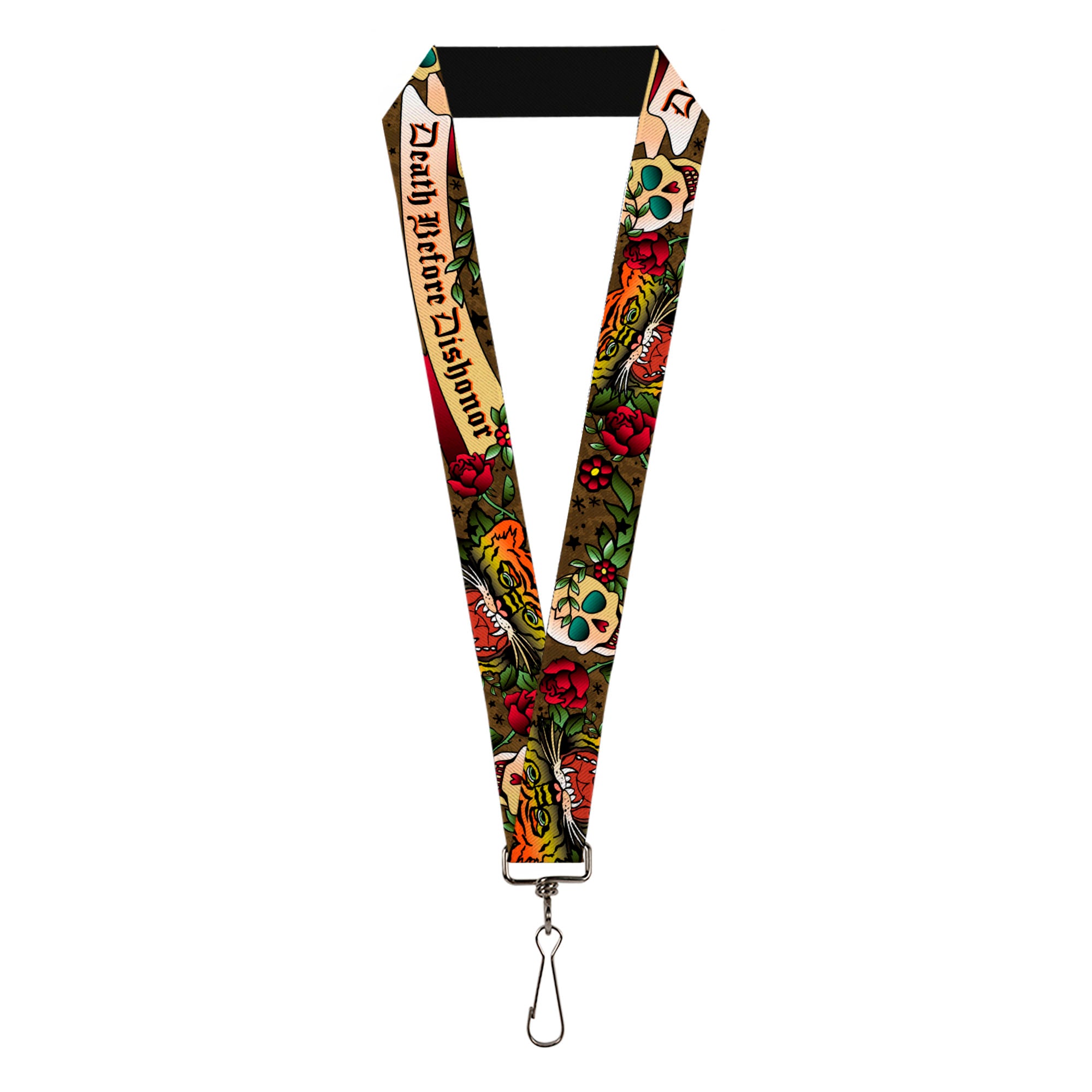 Lanyard - 1.0" - Death Before Dishonor Olive Lanyards Buckle-Down