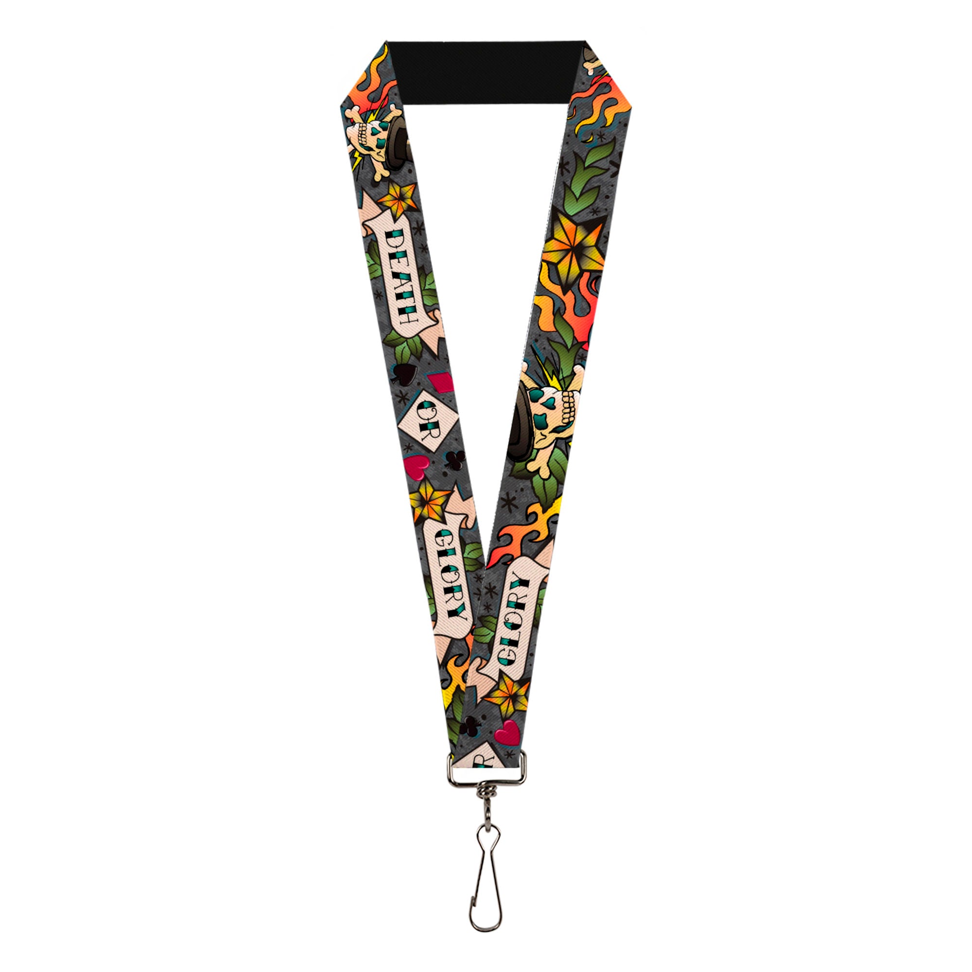 Lanyard - 1.0" - Death or Glory Gray Lanyards Buckle-Down