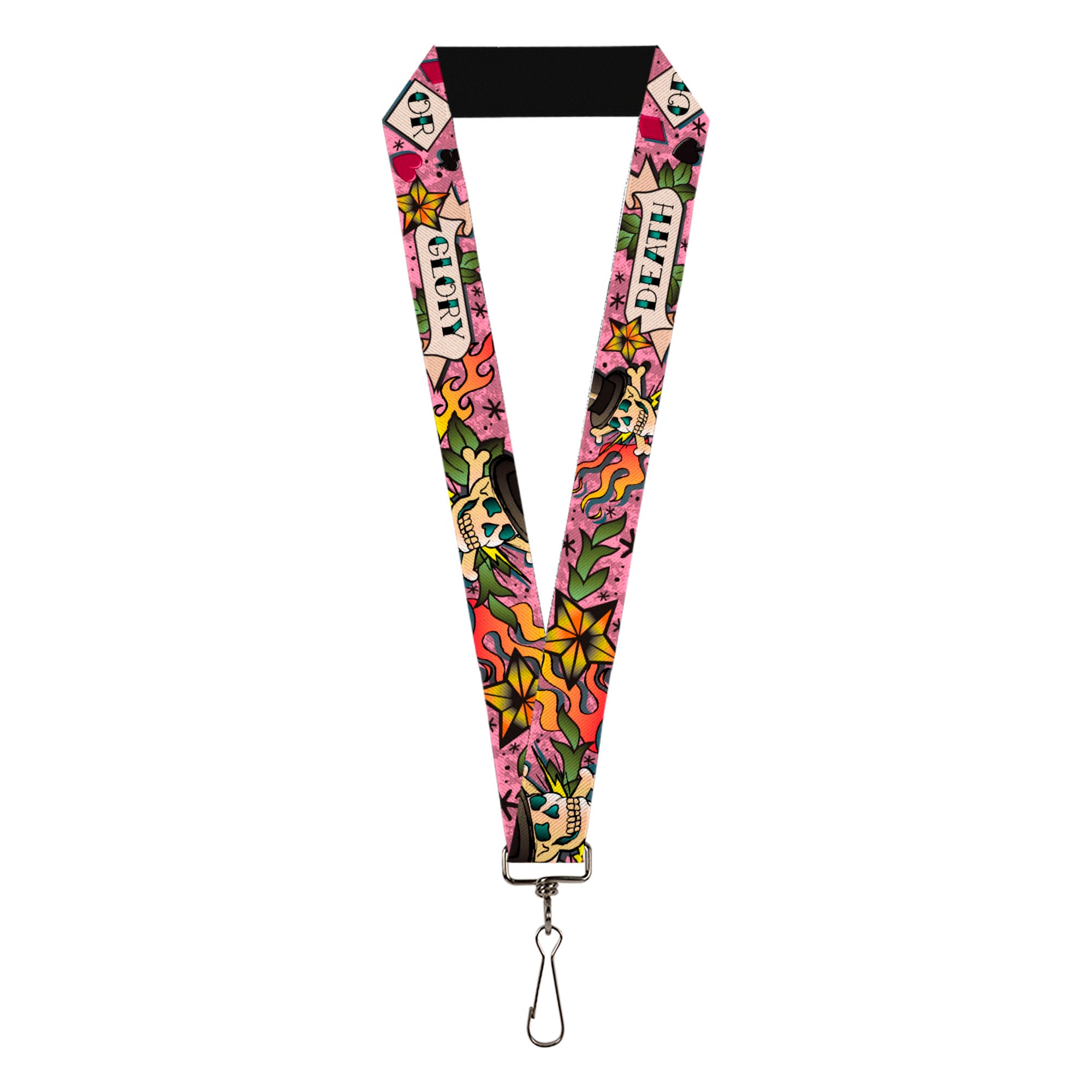 Lanyard - 1.0" - Death or Glory Pink Lanyards Buckle-Down