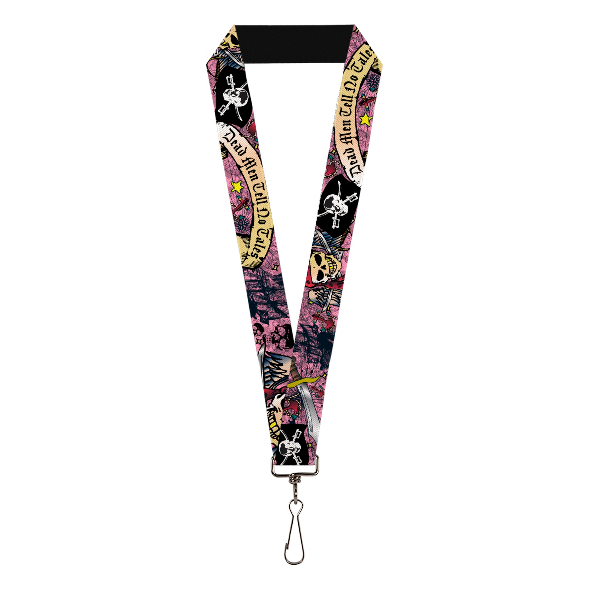 Lanyard - 1.0" - Dead Men Tell No Tales Pink Lanyards Buckle-Down