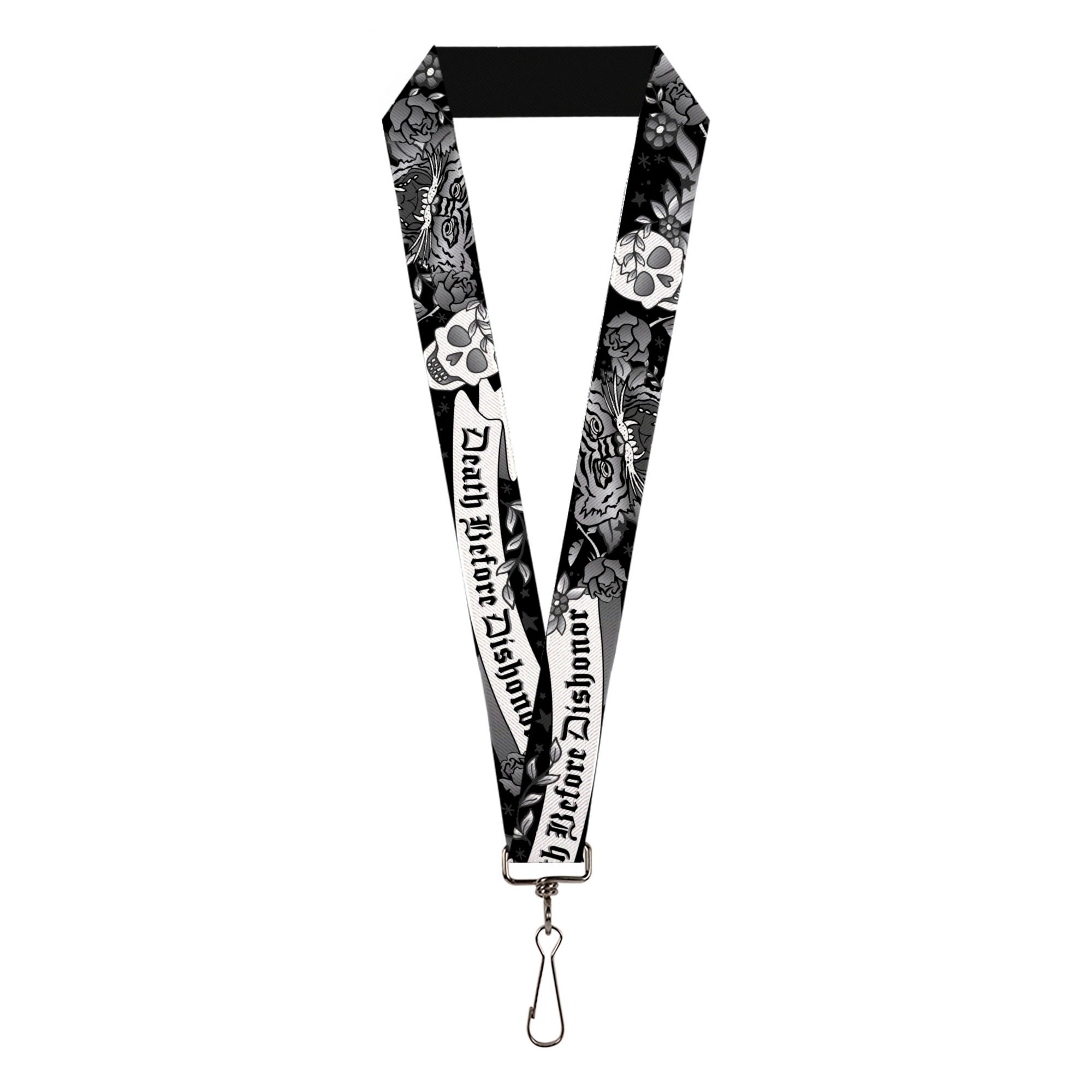 Lanyard - 1.0" - Death Before Dishonor Black White Lanyards Buckle-Down