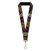 Lanyard - 1.0" - Death Before Dishonor CLOSE-UP Black Lanyards Buckle-Down