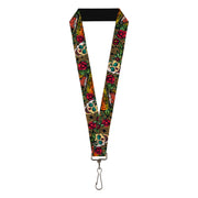 Lanyard - 1.0" - Death Before Dishonor CLOSE-UP Olive Lanyards Buckle-Down