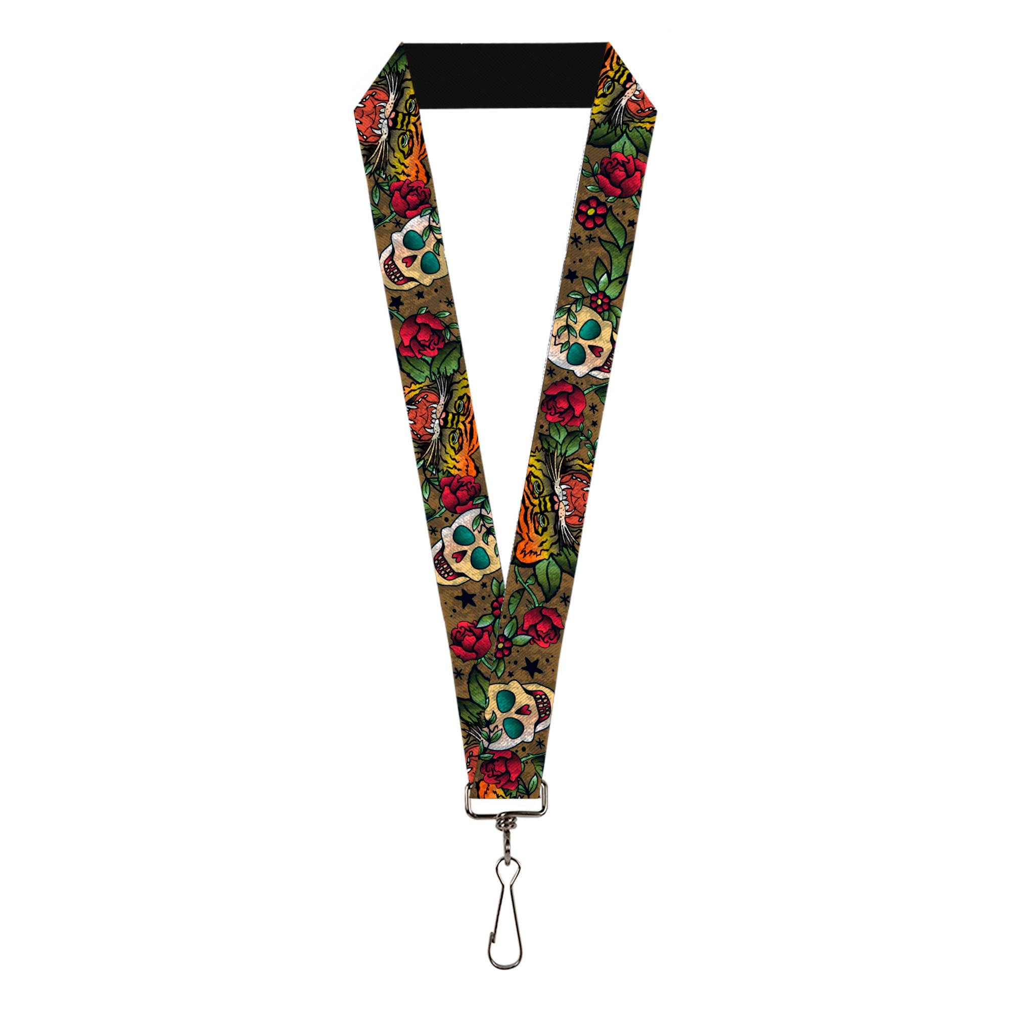 Lanyard - 1.0" - Death Before Dishonor CLOSE-UP Olive Lanyards Buckle-Down
