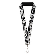 Lanyard - 1.0" - Death or Glory Black White Lanyards Buckle-Down