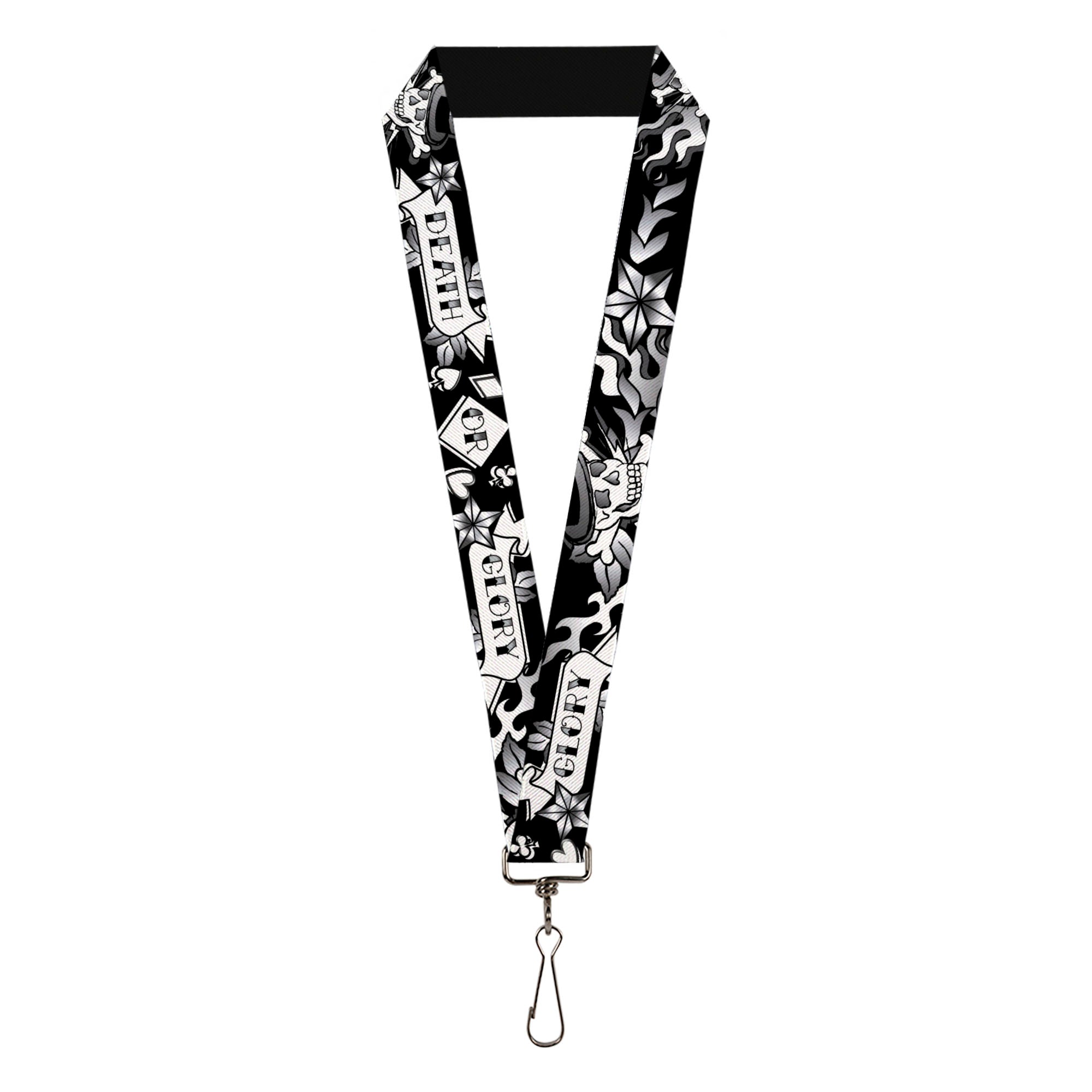 Lanyard - 1.0" - Death or Glory Black White Lanyards Buckle-Down