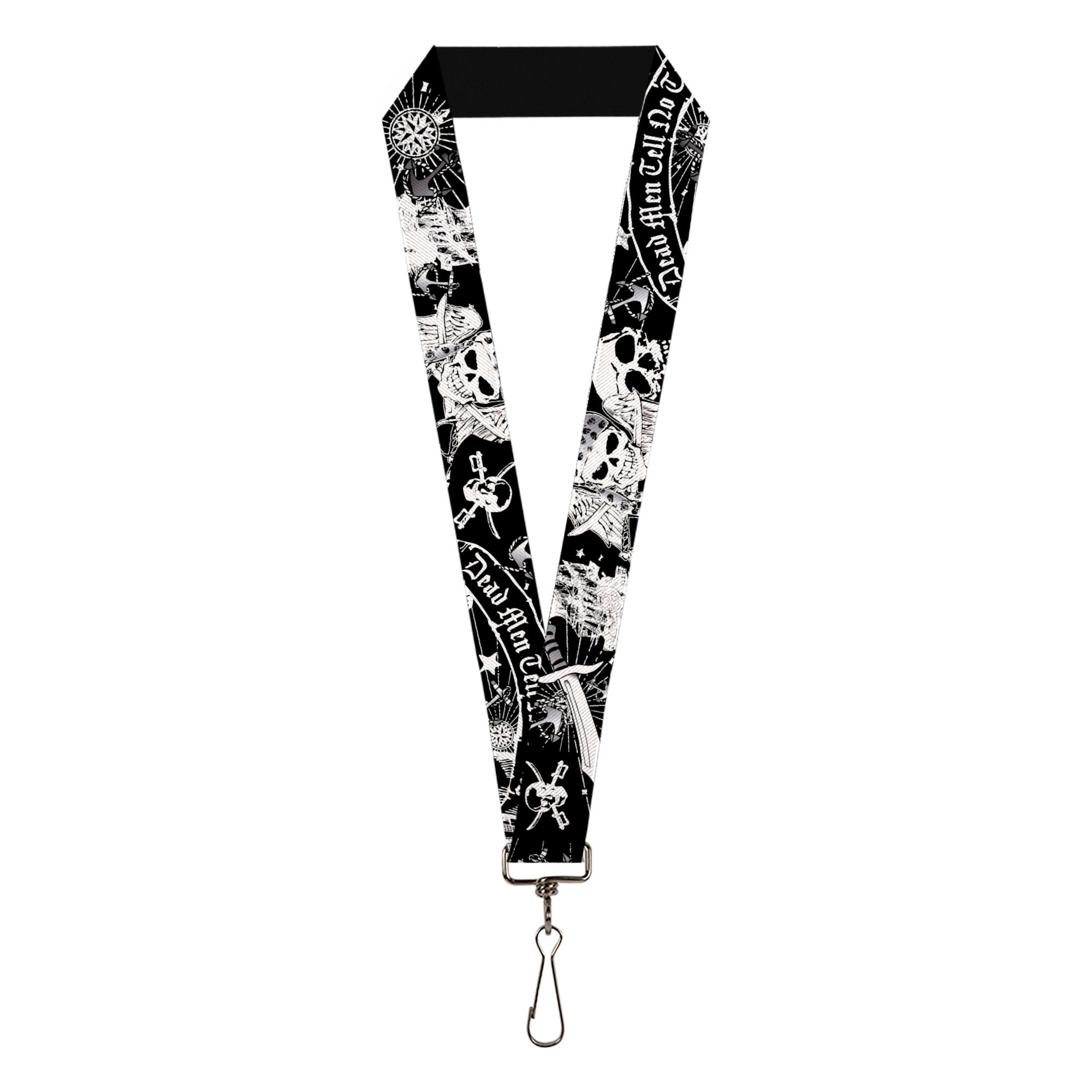 Lanyard - 1.0" - Dead Men Tell No Tales Black White Lanyards Buckle-Down