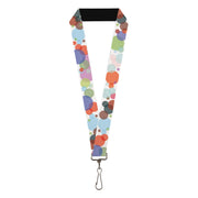 Lanyard - 1.0" - Dots White Transparent Multi Color Lanyards Buckle-Down