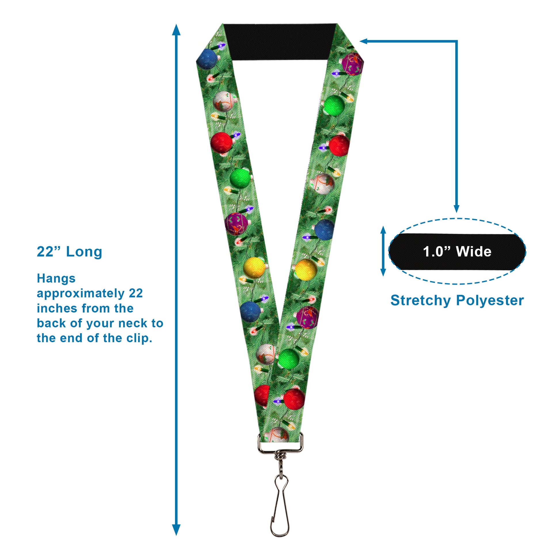 Lanyard - 1.0" - Decorated Tree Lanyards Buckle-Down