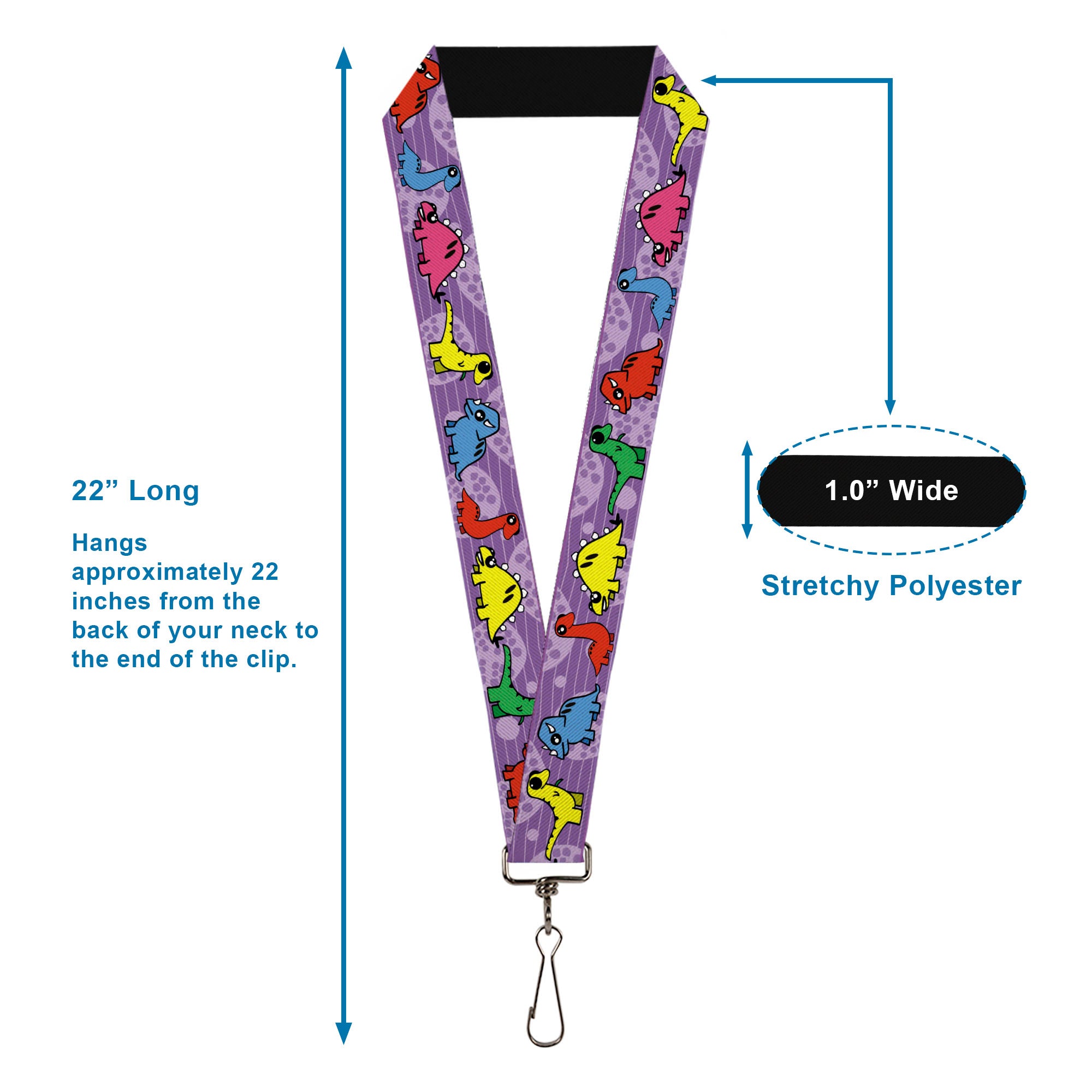 Lanyard - 1.0" - Dinosaur Cartoon Lanyards Buckle-Down