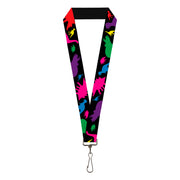 Lanyard - 1.0" - Dinosaur Silhouette Black Multi Color Lanyards Buckle-Down