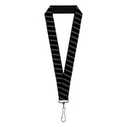 Lanyard - 1.0" - Diagonal Stripes Black Gray Lanyards Buckle-Down