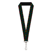 Lanyard - 1.0" - Dog Bone Black Multi Color Lanyards Buckle-Down