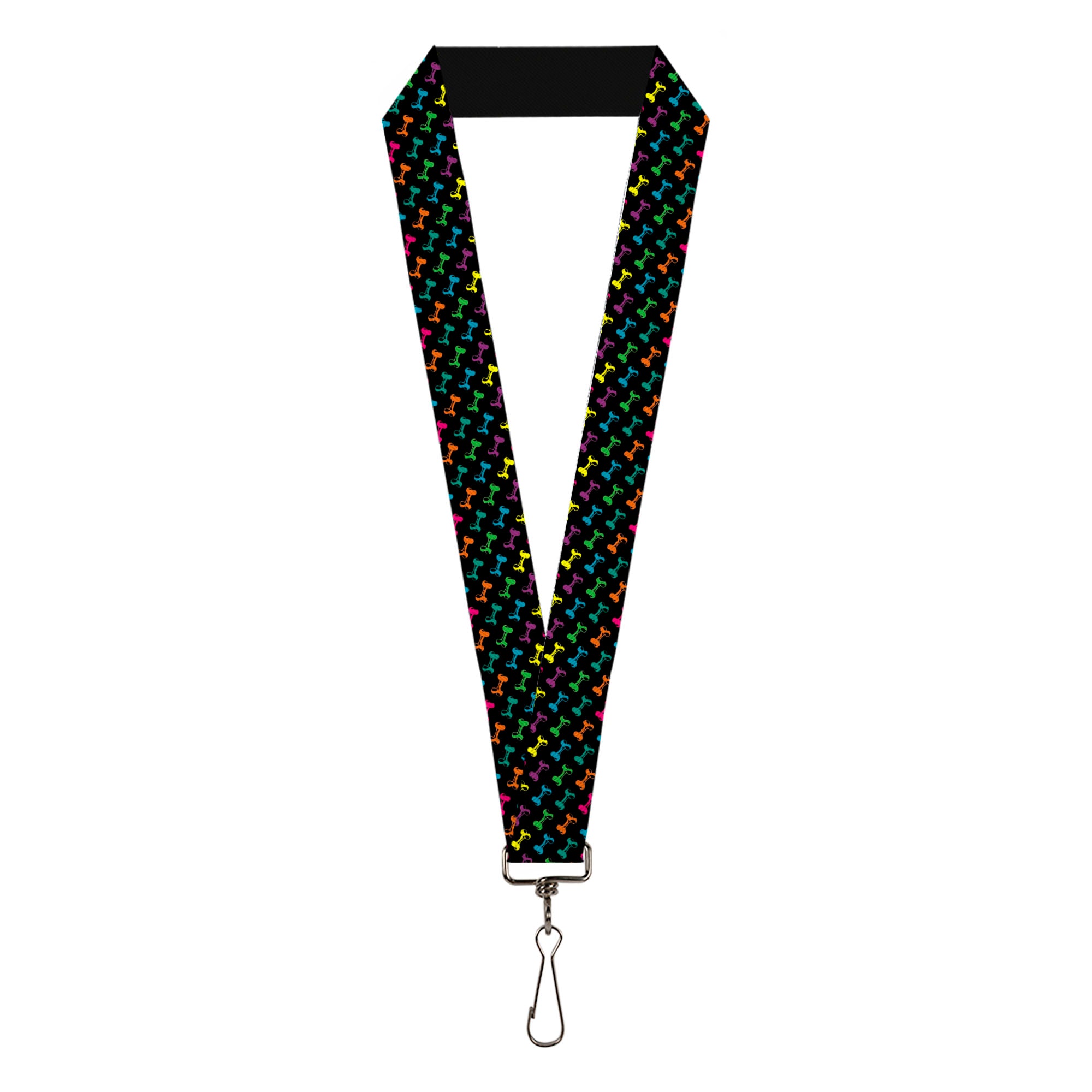 Lanyard - 1.0" - Dog Bone Black Multi Color Lanyards Buckle-Down