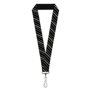 Lanyard - 1.0" - Diagonal Stripes Scribble Gray Black Lanyards Buckle-Down