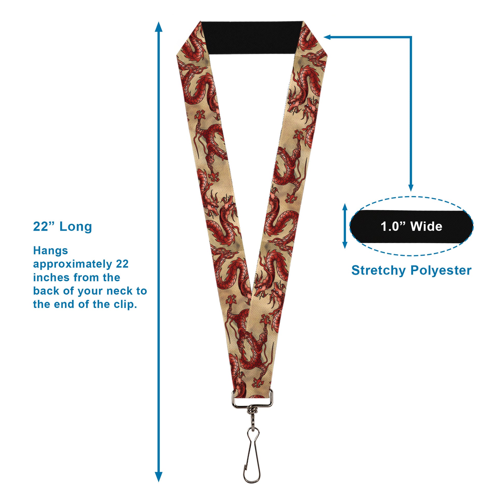 Lanyard - 1.0" - Dragons Tan Lanyards Buckle-Down