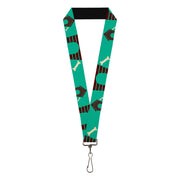 Lanyard - 1.0" - Dog House & Bone Turquoise Brown Lanyards Buckle-Down