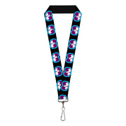 Lanyard - 1.0" - Dopey Eyes Black Baby Blue Purple Lanyards Buckle-Down