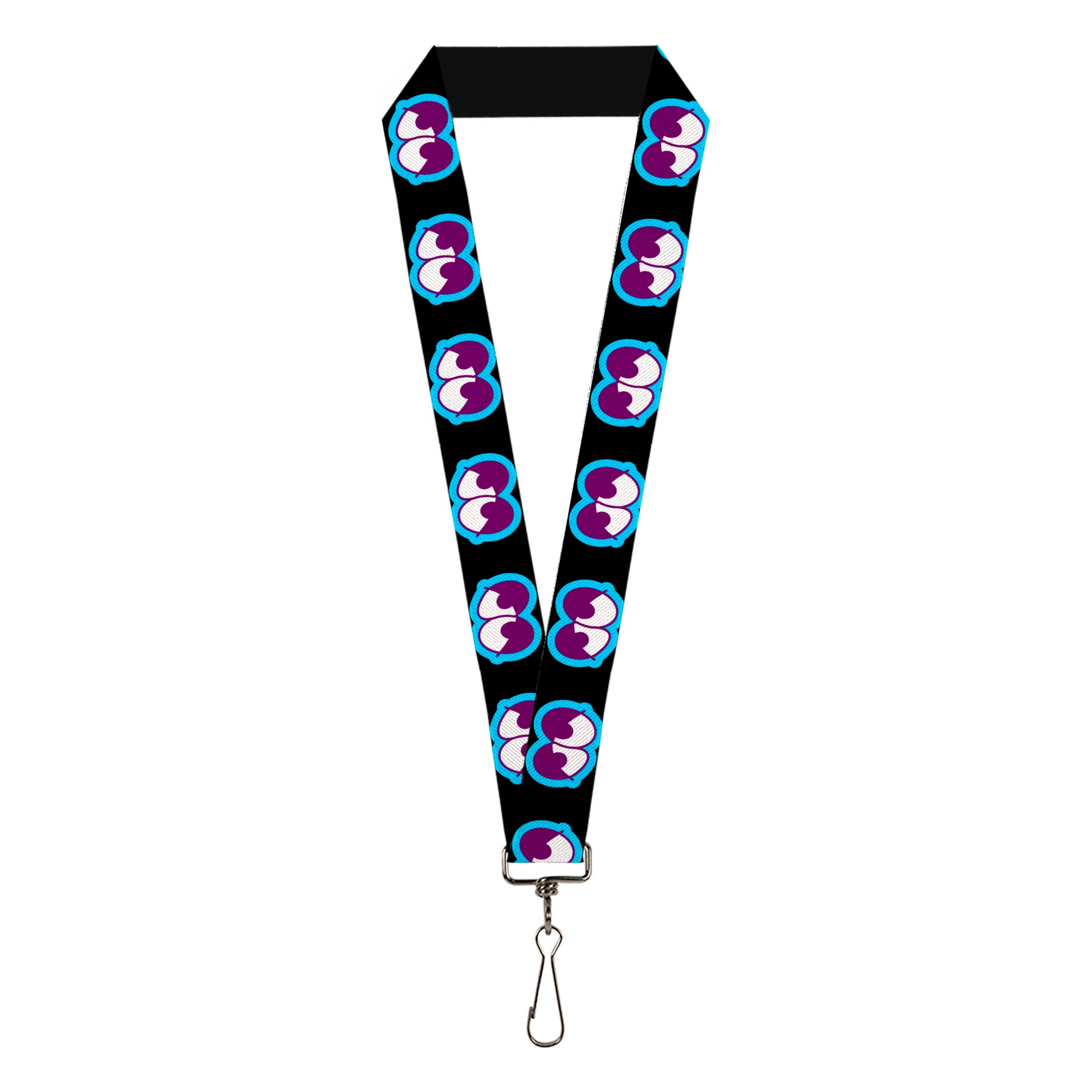 Lanyard - 1.0" - Dopey Eyes Black Baby Blue Purple Lanyards Buckle-Down