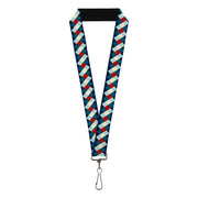 Lanyard - 1.0" - Diamond Plaid Blues Khaki Red Lanyards Buckle-Down