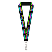 Lanyard - 1.0" - DROP BASS NOT BOMBS Black Rainbow Lanyards Buckle-Down
