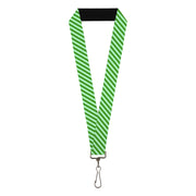 Lanyard - 1.0" - Diagonal Stripes Pastel Greens Lanyards Buckle-Down