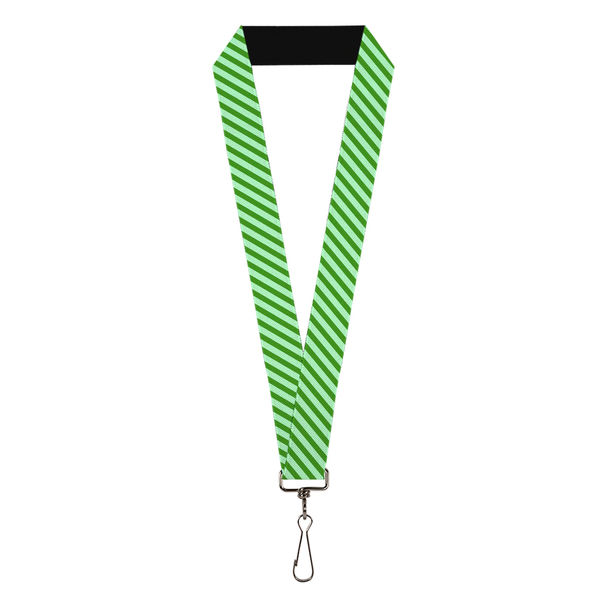 Lanyard - 1.0" - Diagonal Stripes Pastel Greens Lanyards Buckle-Down