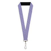 Lanyard - 1.0" - Diagonal Stripes Pastel Blues Lanyards Buckle-Down