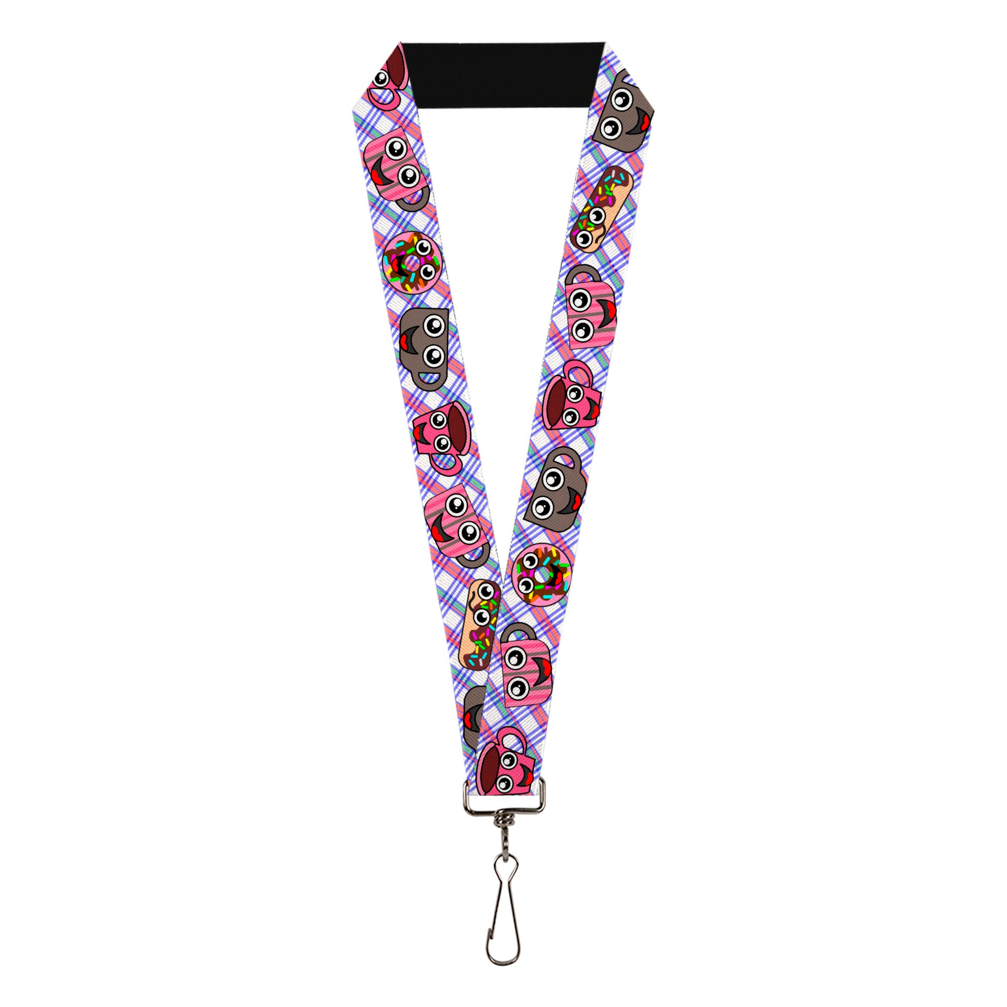 Lanyard - 1.0" - Donuts & Coffee Cartoon2 Lanyards Buckle-Down