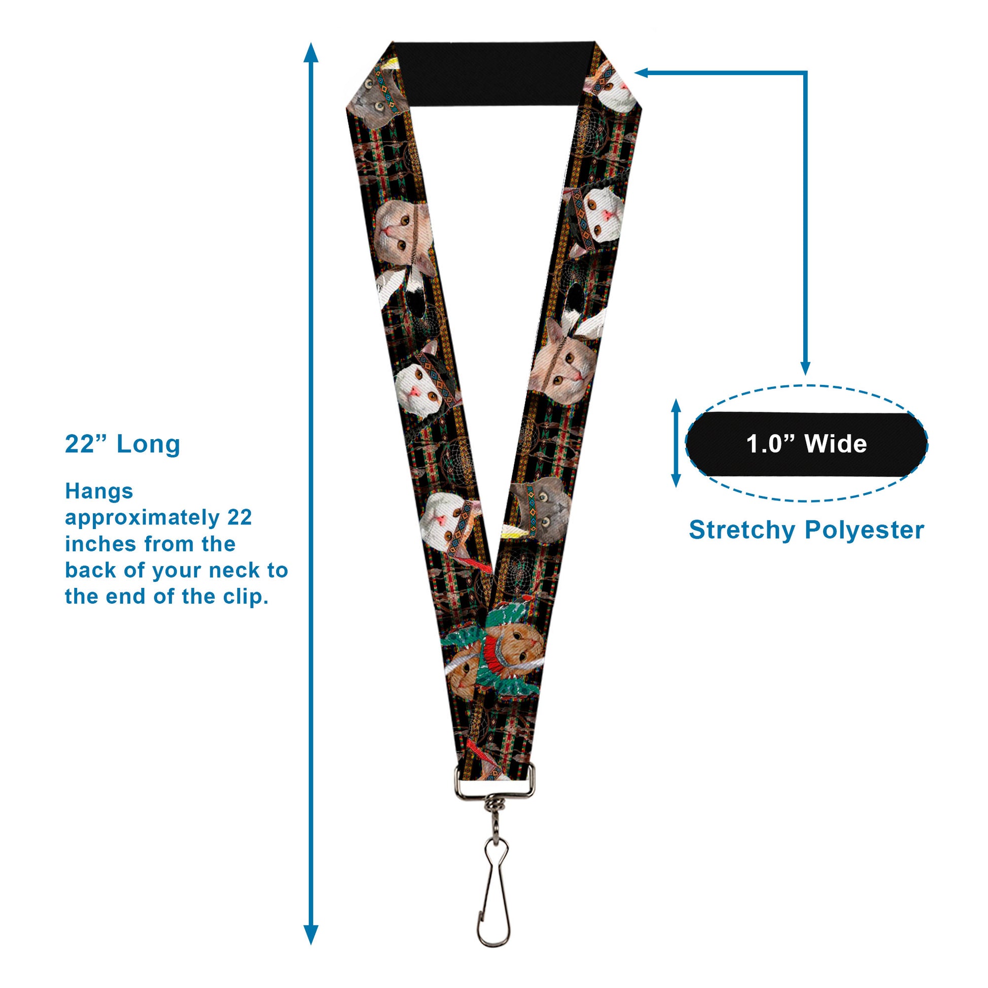 Lanyard - 1.0" - Dream Catcher Cats Lanyards Buckle-Down