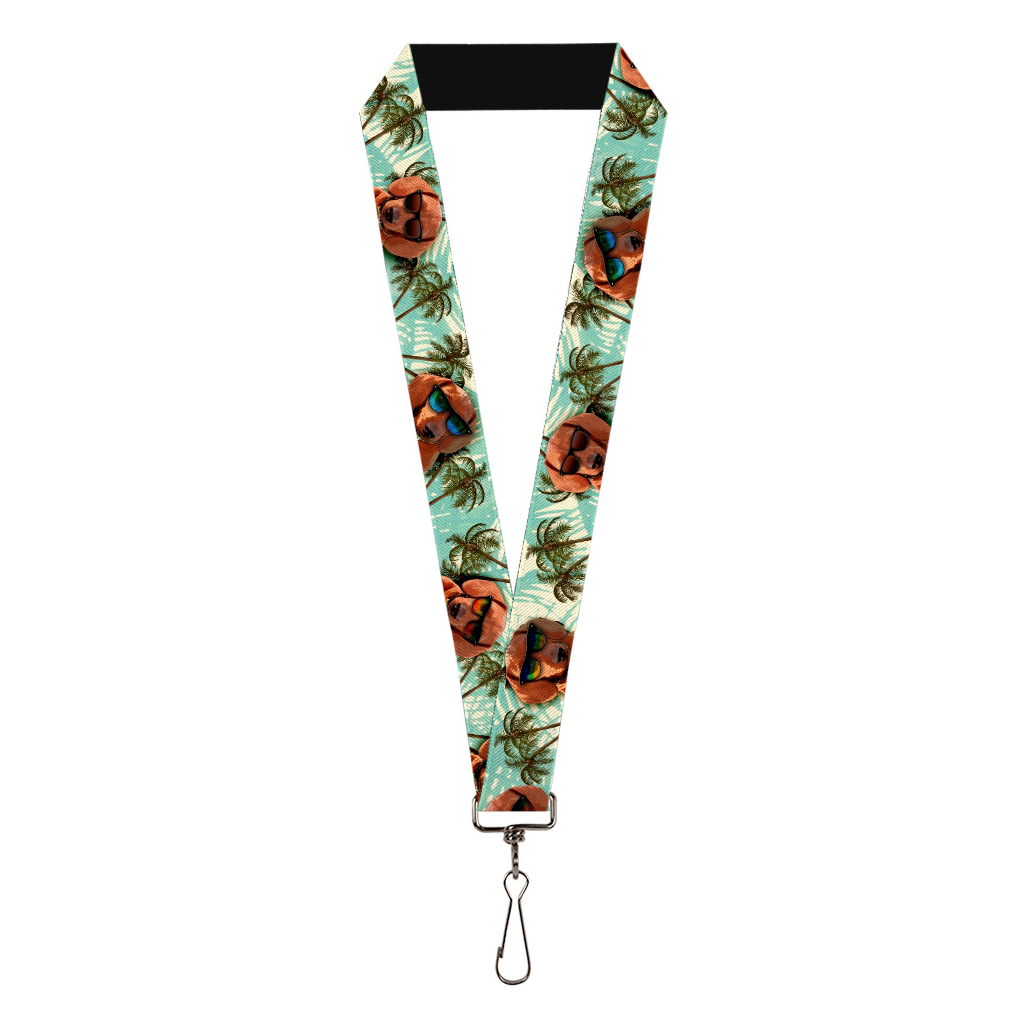 Lanyard - 1.0" - Dachshund in Shades w Palm Trees Lanyards Buckle-Down