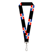 Lanyard - 1.0" - Dominican Republic Flags Black Lanyards Buckle-Down