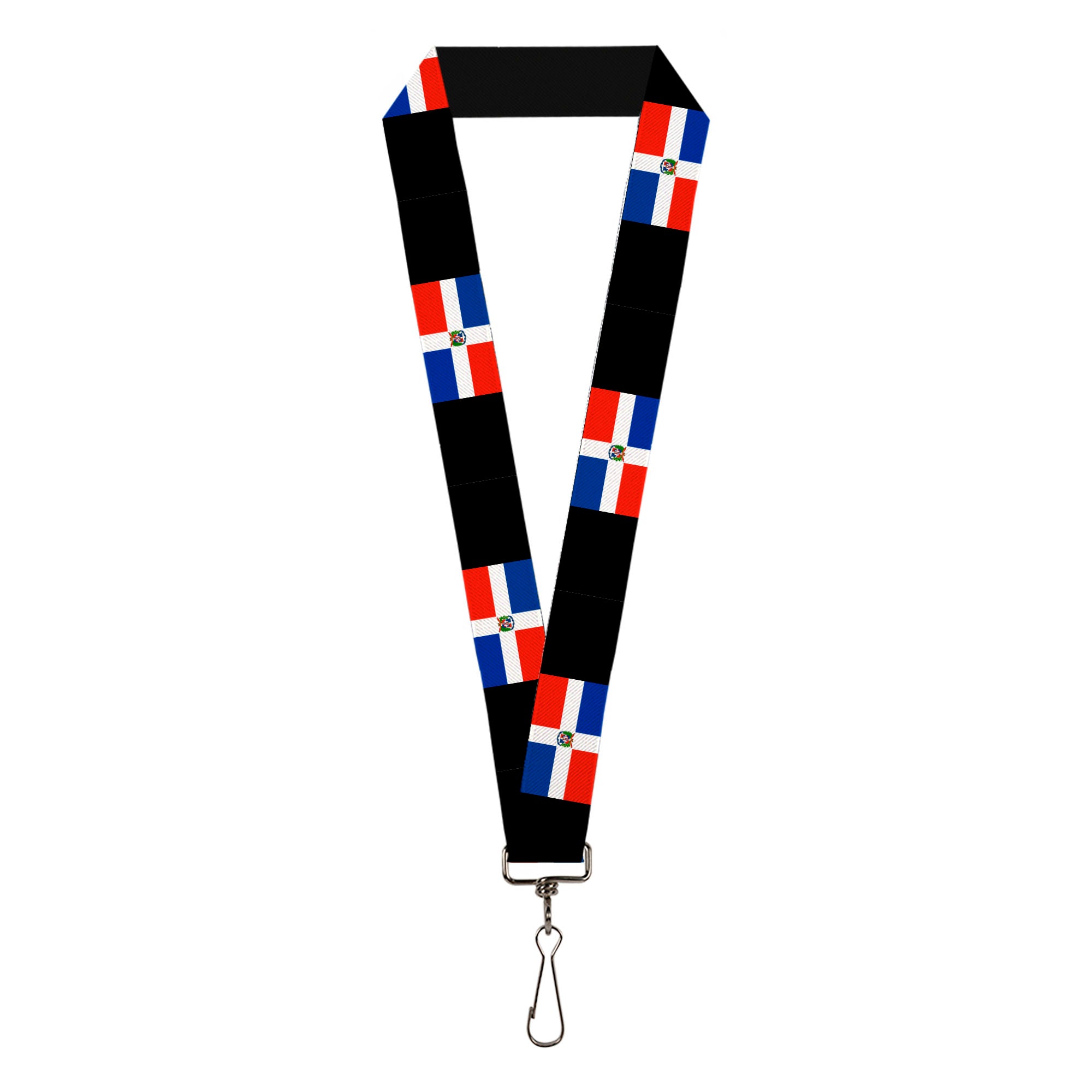 Lanyard - 1.0" - Dominican Republic Flags Black Lanyards Buckle-Down