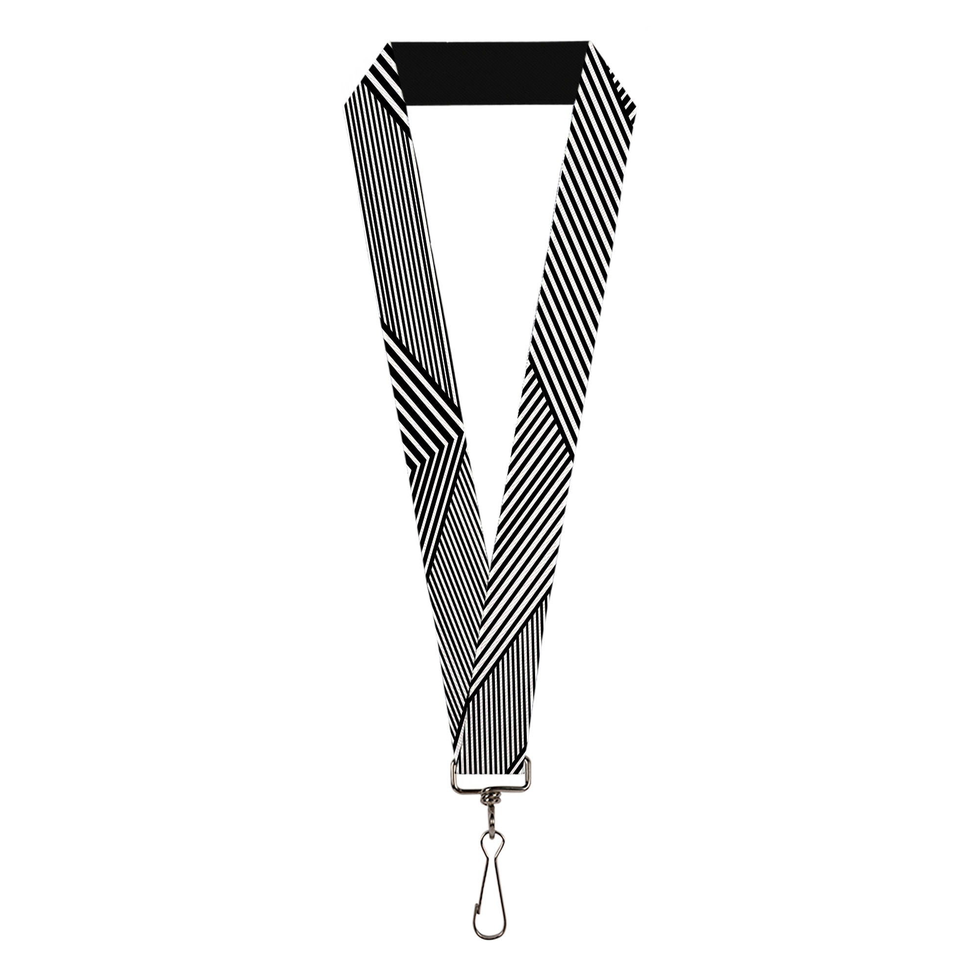 Lanyard - 1.0" - Eighties 7 Black White Lanyards Buckle-Down