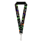 Lanyard - 1.0" - Eighties Arcade Black Lanyards Buckle-Down