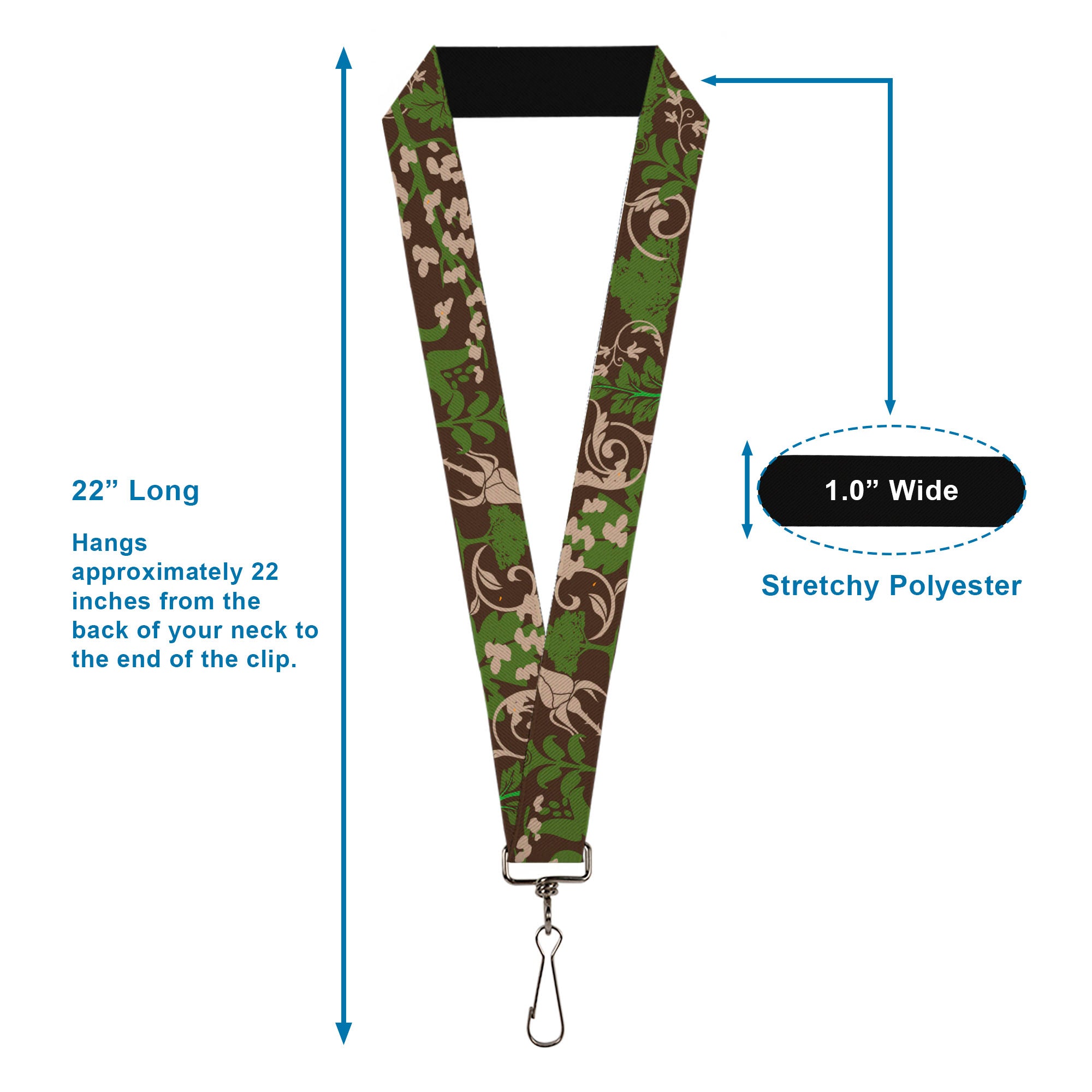 Lanyard - 1.0" - Earthy Brown Green Lanyards Buckle-Down