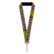 Lanyard - 1.0" - EAT SLEEP SKATE Brown Rasta Burst Lanyards Buckle-Down