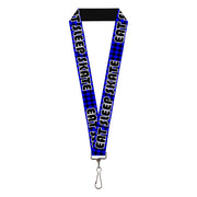 Lanyard - 1.0" - EAT SLEEP SKATE Buffalo Plaid Blue Lanyards Buckle-Down