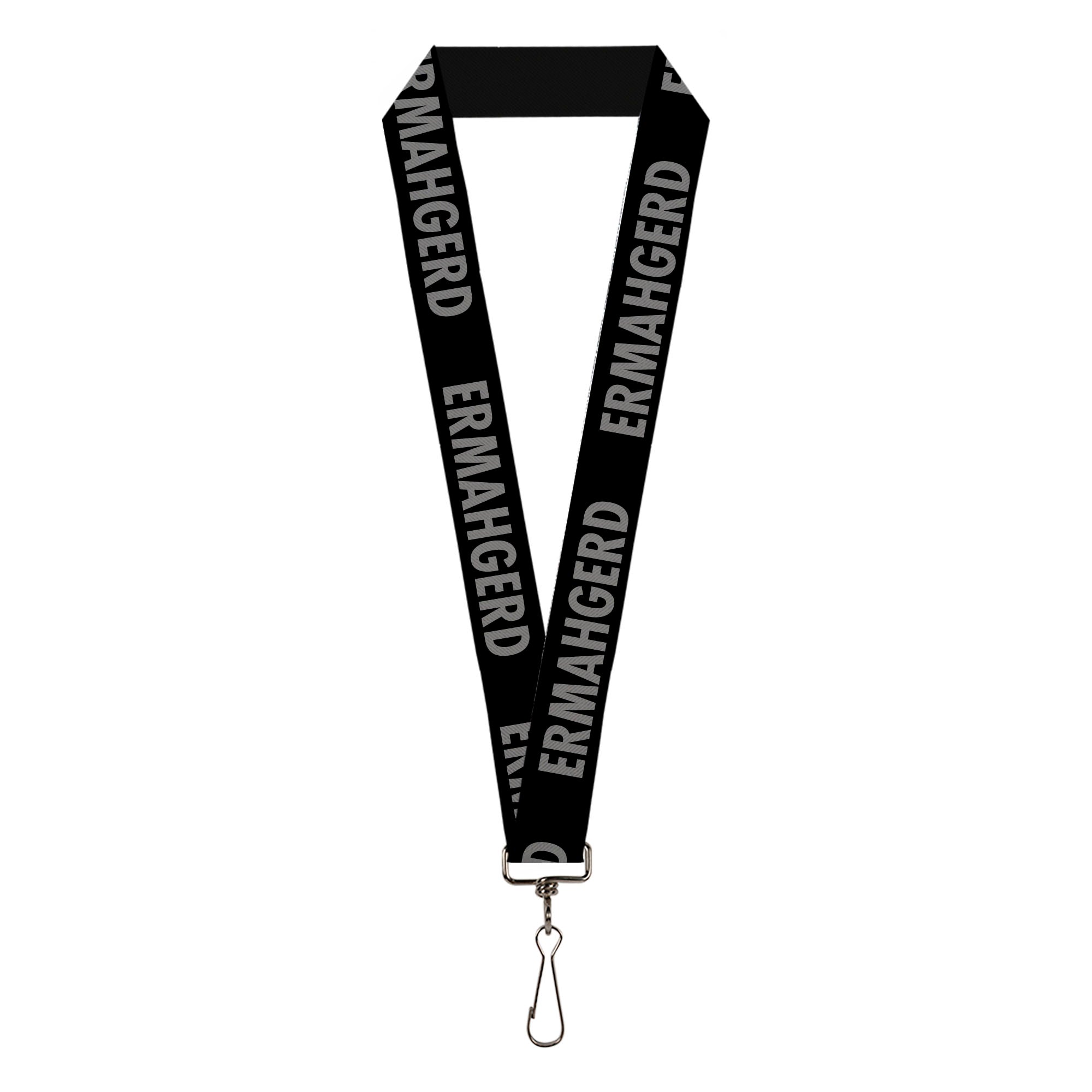 Lanyard - 1.0" - ERMAHGERD! Black Gray Lanyards Buckle-Down