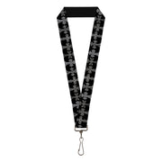 Lanyard - 1.0" - Elegant Crosses Black Grays Lanyards Buckle-Down
