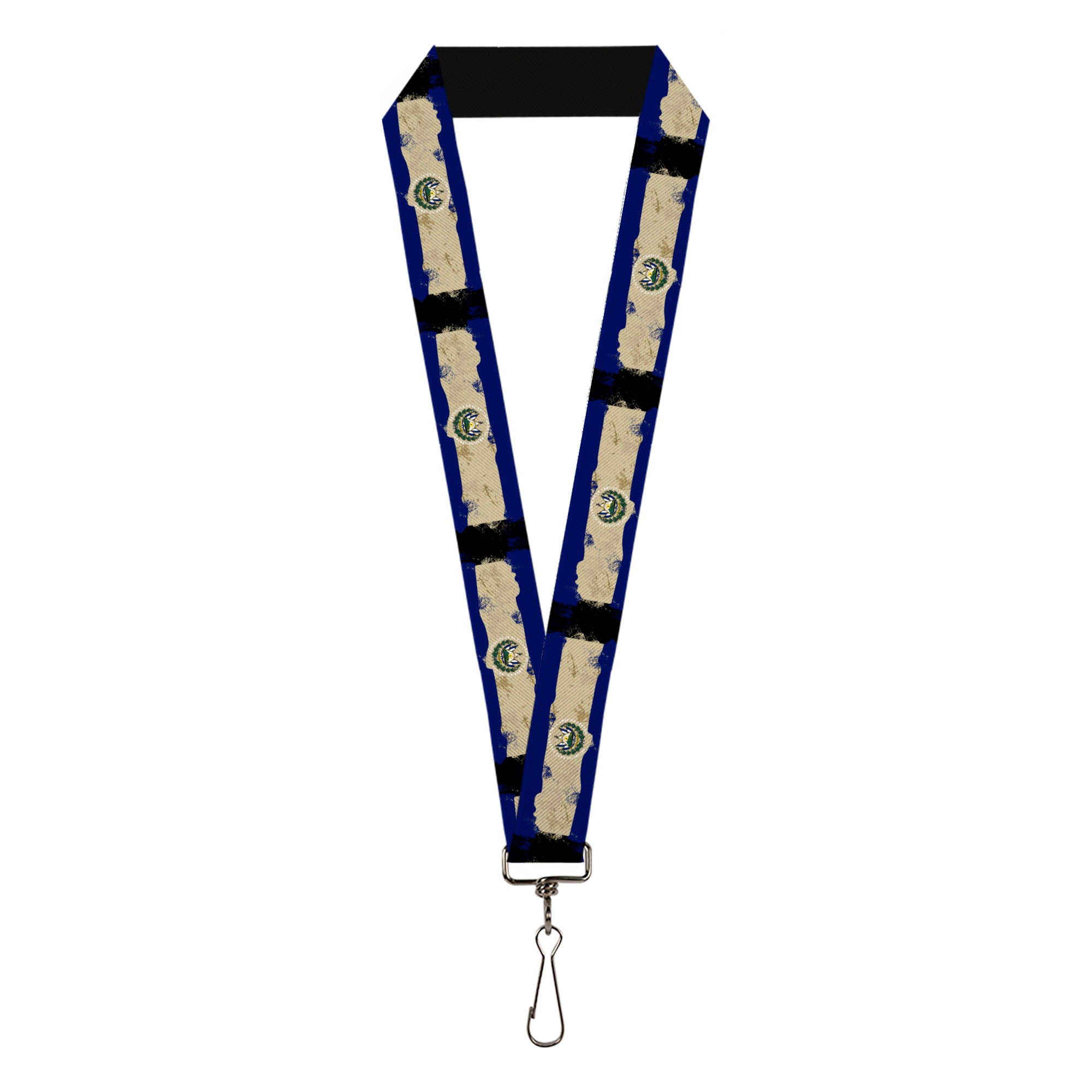 Lanyard - 1.0" - El Salvador Flag Distressed Painting Lanyards Buckle-Down